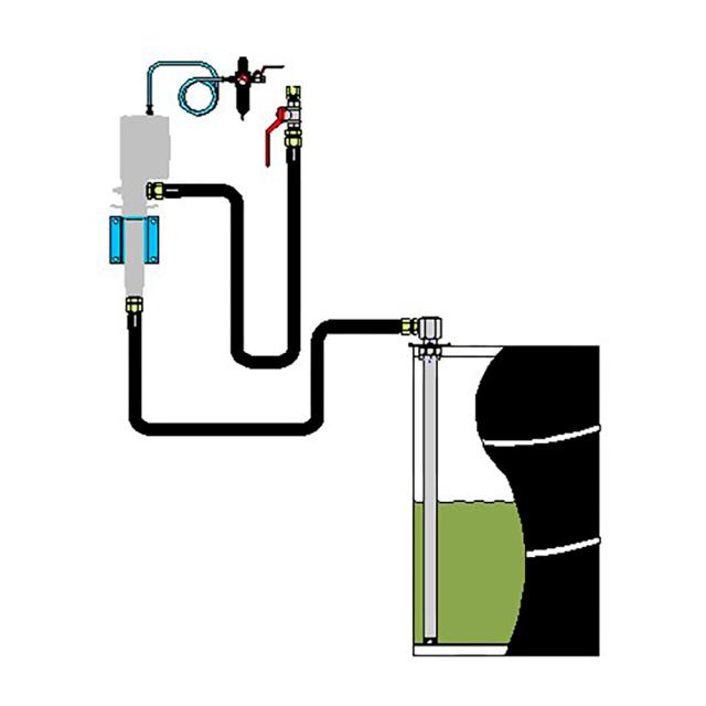 Installationskit til luftdrevet rustfri pumpe, vægmonteret